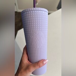 Starbucks Purple Lilac Grid Travel Tumbler Cold Cup